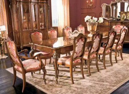 Dining table with 10 chairs, dining room, living room set, 11-piece furniture set